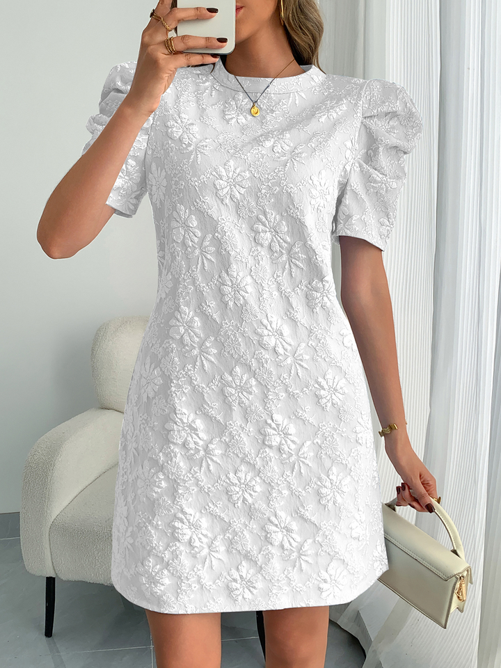 Women’s Mini Dress with Puff Sleeves & Floral Pattern | Casual