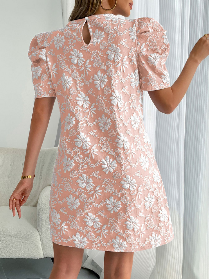 Women’s Mini Dress with Puff Sleeves & Floral Pattern | Casual