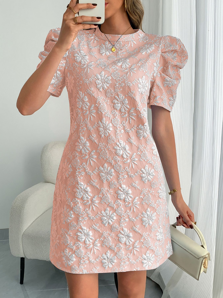 Women’s Mini Dress with Puff Sleeves & Floral Pattern | Casual