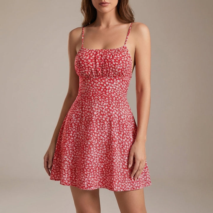 Women's Mini Dress with Ruched Bust | Floral