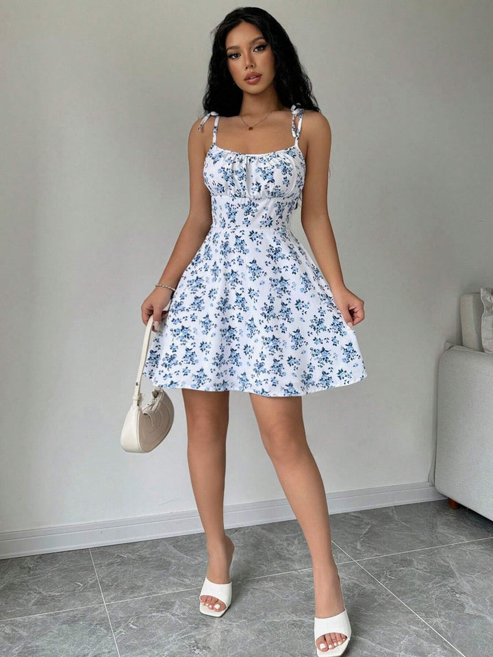 Women's Mini Dress with Ruched Bust | Floral