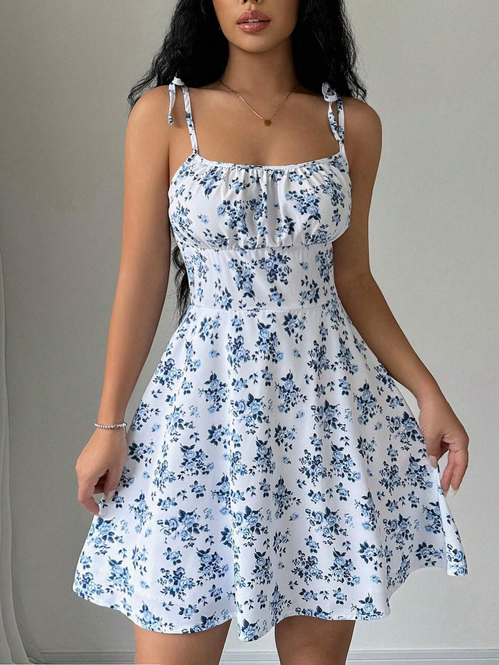 Women's Mini Dress with Ruched Bust | Floral