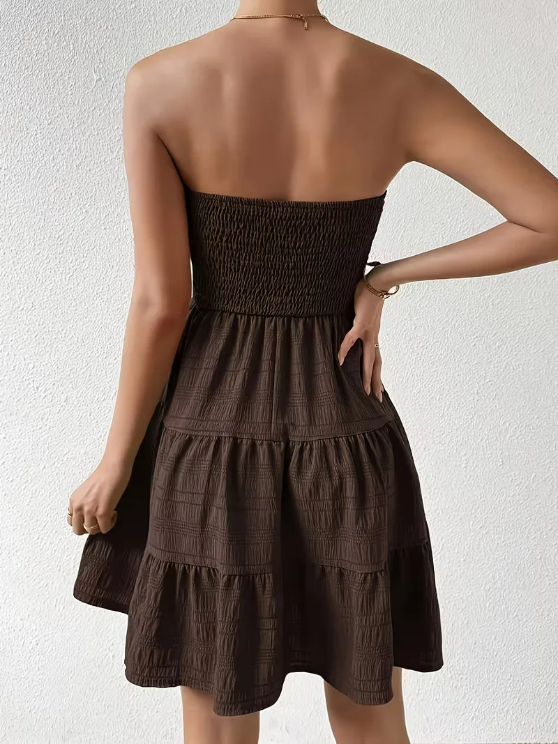 Women's Mini Dress with Strapless Fit | Tiered