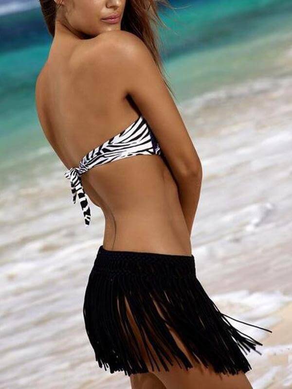 Women's Mini Skirt Tassel Fringe | Beach