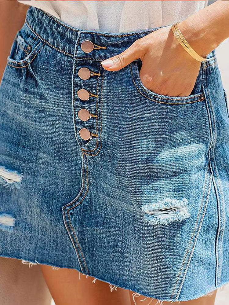 Women's Mini Skirt with Button Fly | Summer