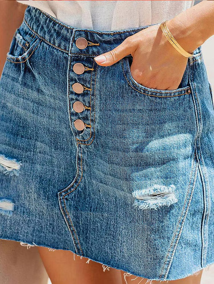 Women's Mini Skirt with Button Fly | Summer
