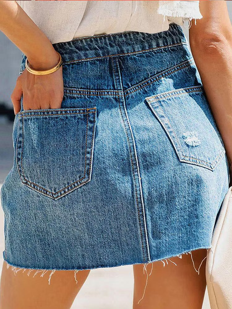 Women's Mini Skirt with Button Fly | Summer