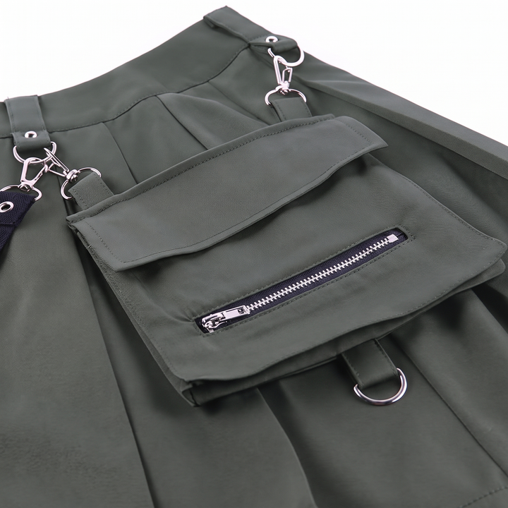 Women's Mini Skirt with Cargo Pocket | Pleated