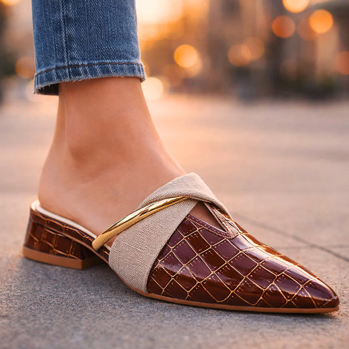 Women's Mules Pointed-Toe with Block Heel | Backless