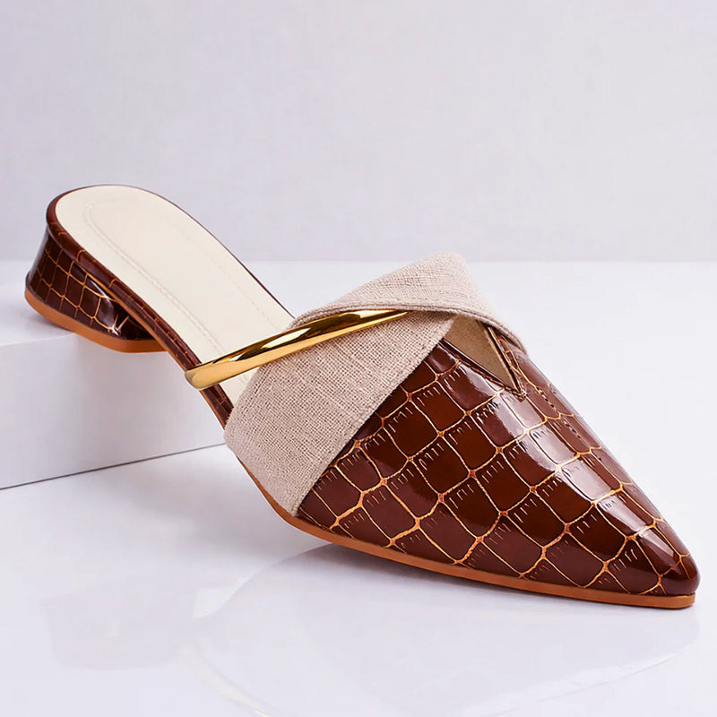 Women's Mules Pointed-Toe with Block Heel | Backless