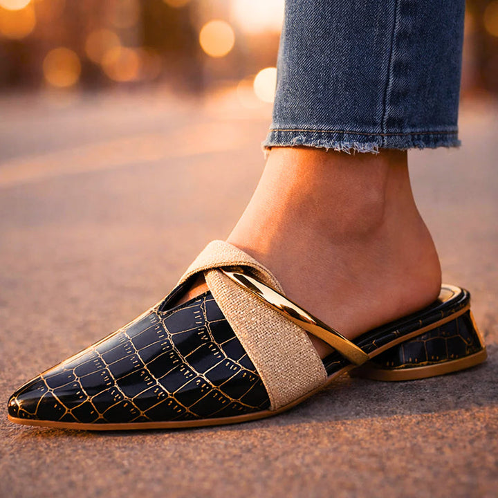 Women's Mules Pointed-Toe with Block Heel | Backless