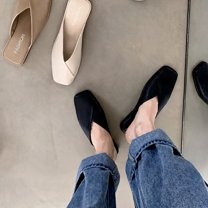 Women's Mules with Square Toe | Slip-On