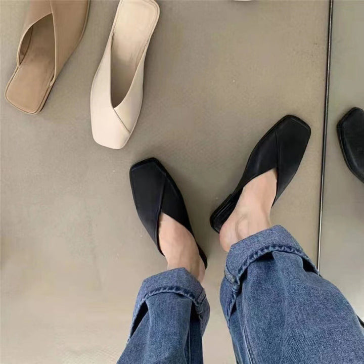 Women's Mules with Square Toe | Slip-On