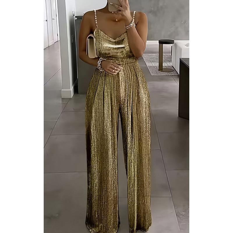 Women’s News Years Outfit Jumpsuit with Cowl Neck | Wide Leg