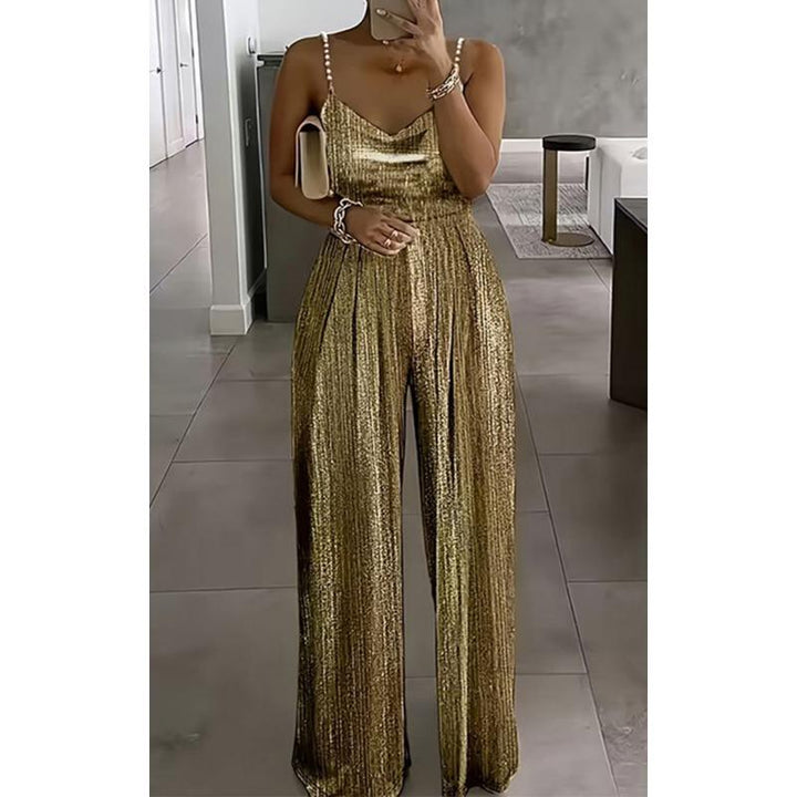 Women’s News Years Outfit Jumpsuit with Cowl Neck | Wide Leg