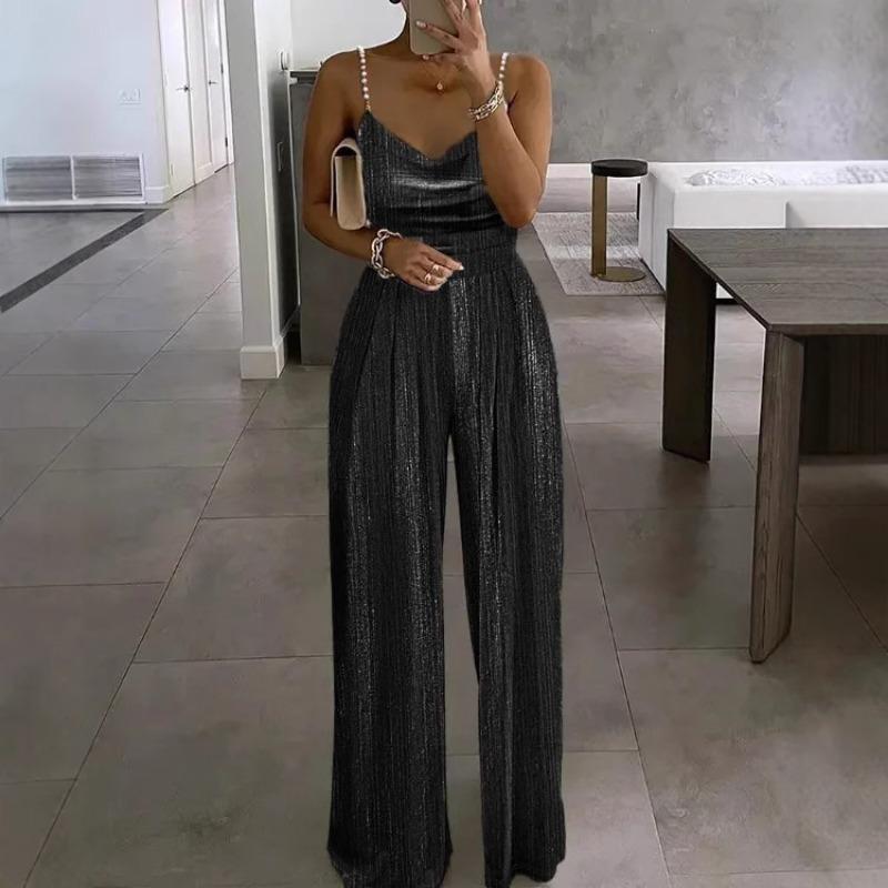 Women’s News Years Outfit Jumpsuit with Cowl Neck | Wide Leg