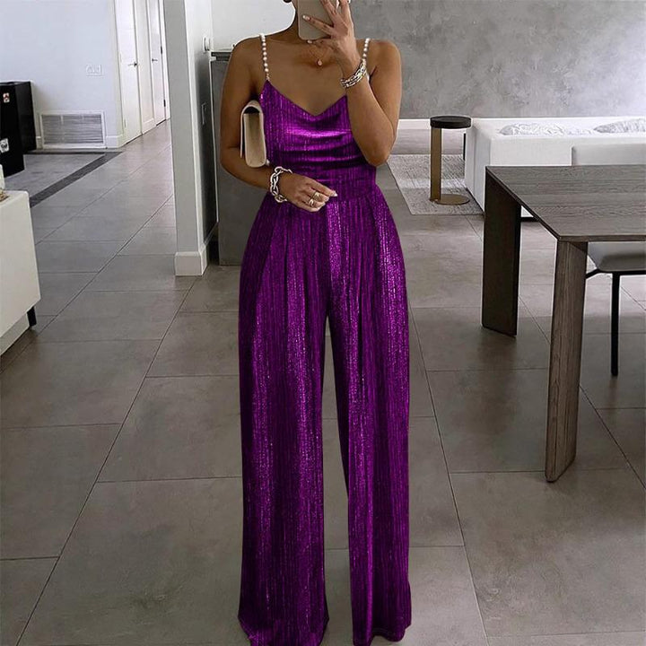 Women’s News Years Outfit Jumpsuit with Cowl Neck | Wide Leg