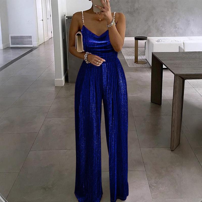 Women’s News Years Outfit Jumpsuit with Cowl Neck | Wide Leg