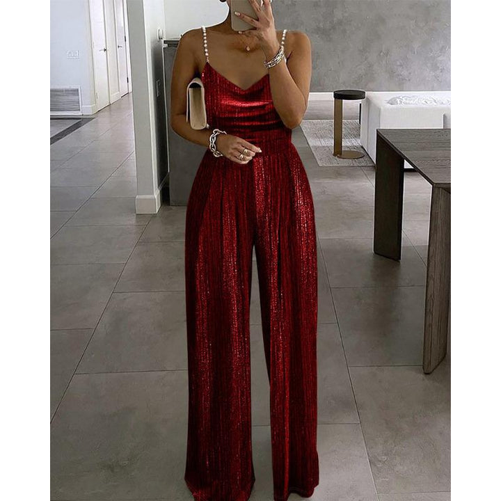 Women’s News Years Outfit Jumpsuit with Cowl Neck | Wide Leg