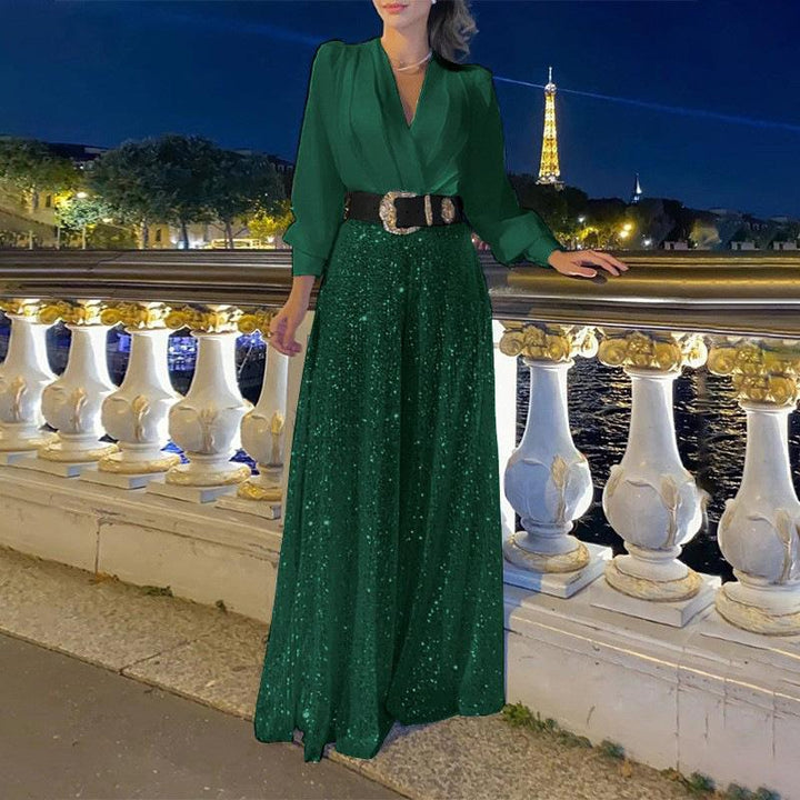Women’s News Years Outfit Set with Sequin Pants | Long Sleeve