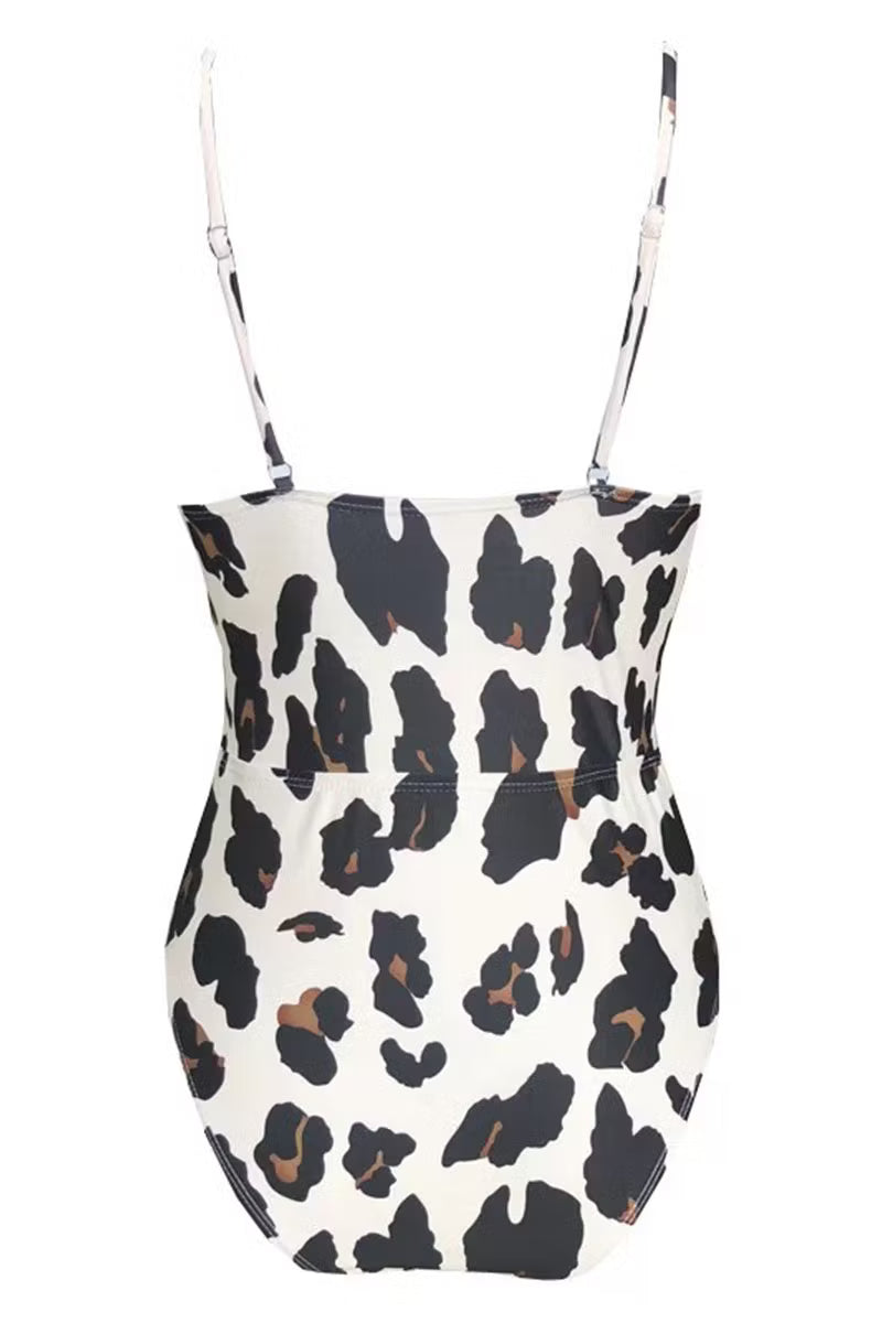 Women's One Piece Swimsuit with Underwire | Cow Print