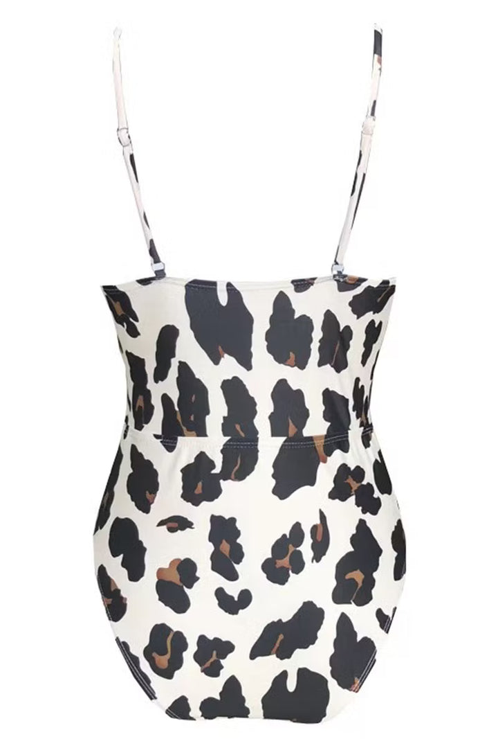 Women's One Piece Swimsuit with Underwire | Cow Print