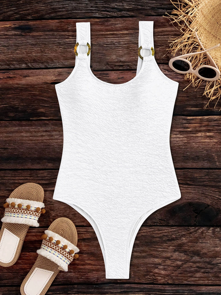 Women's One Piece Swimwear Ring Strap | Textured