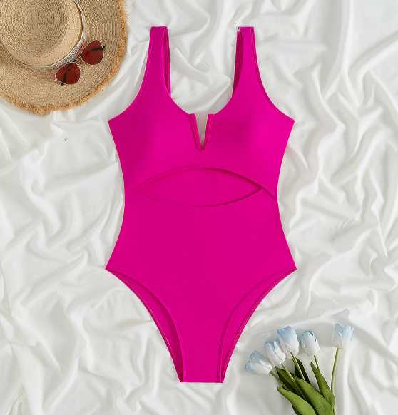 Women's One Piece Swimwear Scoop Neck | Cutout Waist Detail