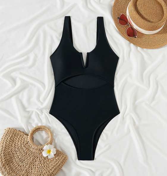 Women's One Piece Swimwear Scoop Neck | Cutout Waist Detail