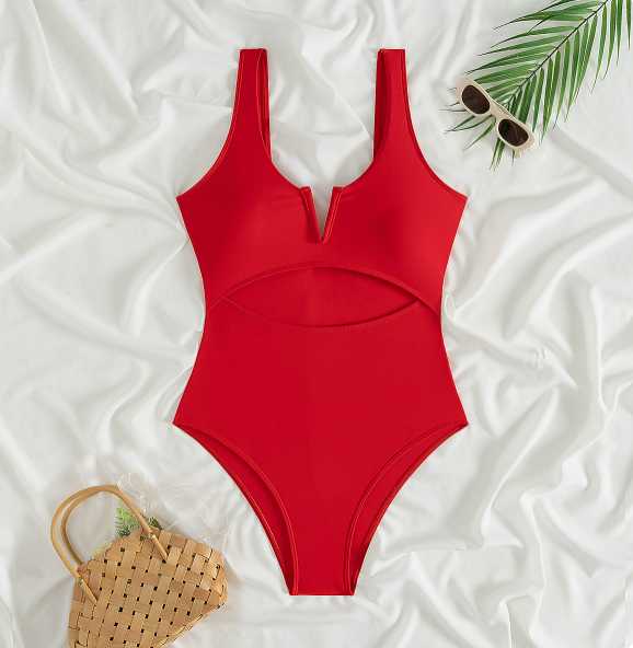 Women's One Piece Swimwear Scoop Neck | Cutout Waist Detail
