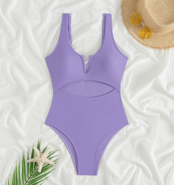Women's One Piece Swimwear Scoop Neck | Cutout Waist Detail