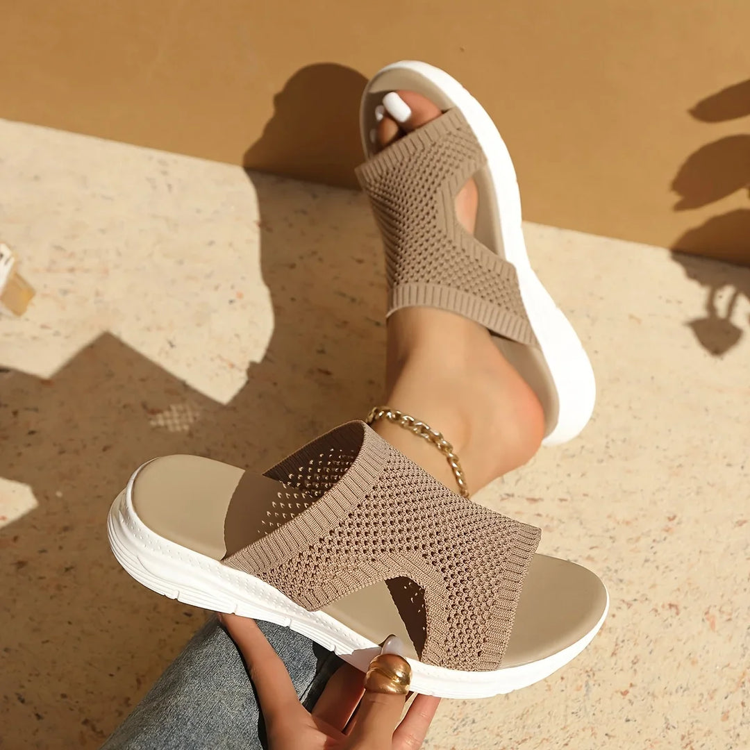 Women's Open Toe Sandals with Platform | Slip-On