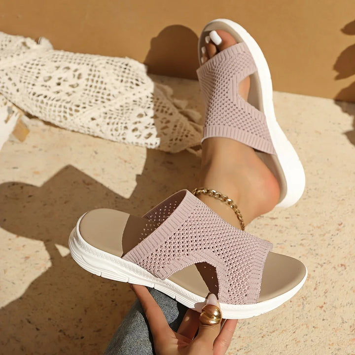 Women's Open Toe Sandals with Platform | Slip-On