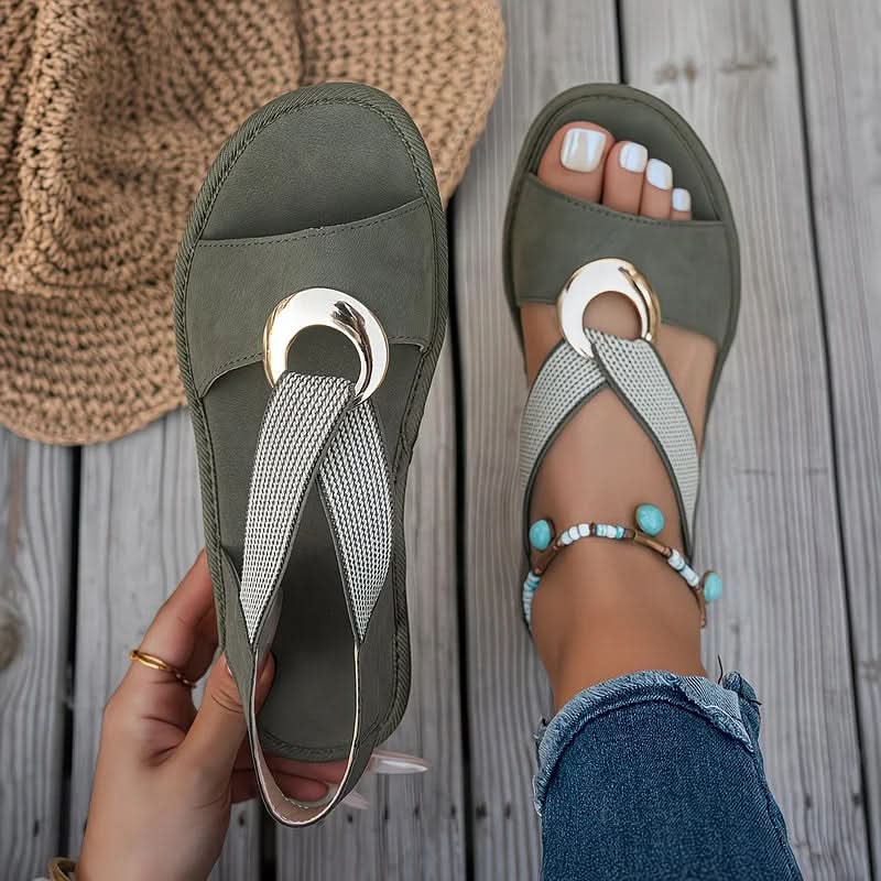 Women's Open Toe Sandals with Ring Buckle | Platform