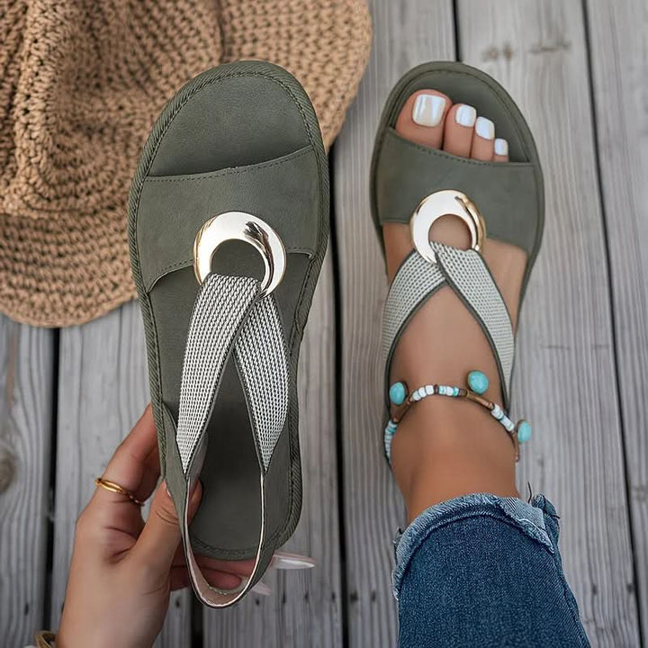 Women's Open Toe Sandals with Ring Buckle | Platform