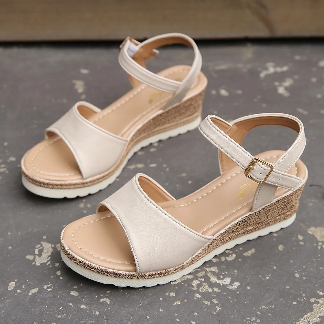 Women's Open Toe Wedges with Ankle Strap | Platform