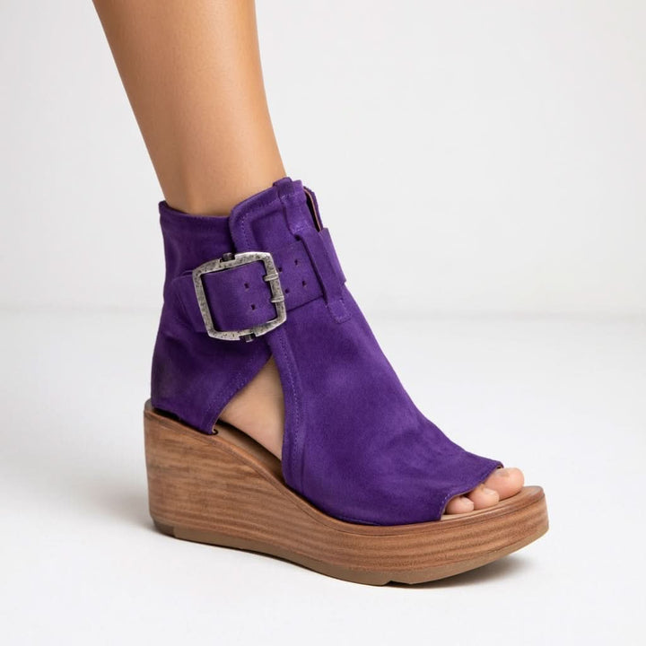 Women's Open Toe Wedges with Buckle Strap | Ankle Boot