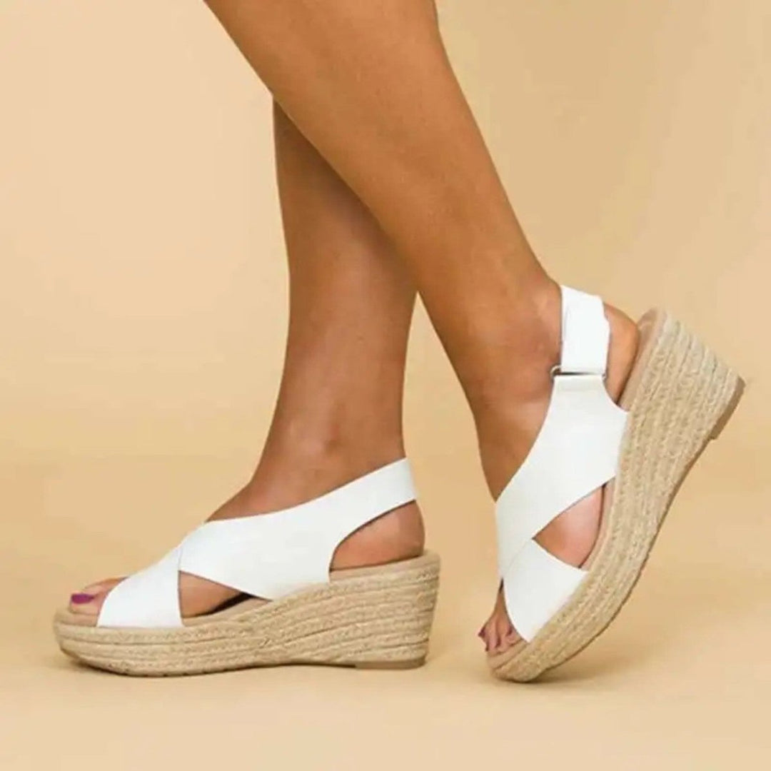 Women's Open Toe Wedges with Criss-Cross | Espadrille