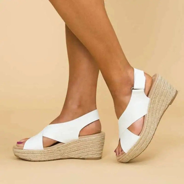 Women's Open Toe Wedges with Criss-Cross | Espadrille
