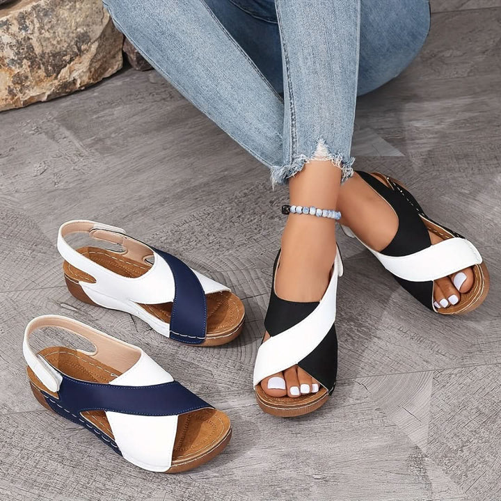 Women's Open Toe Wedges with Criss-Cross | Platform