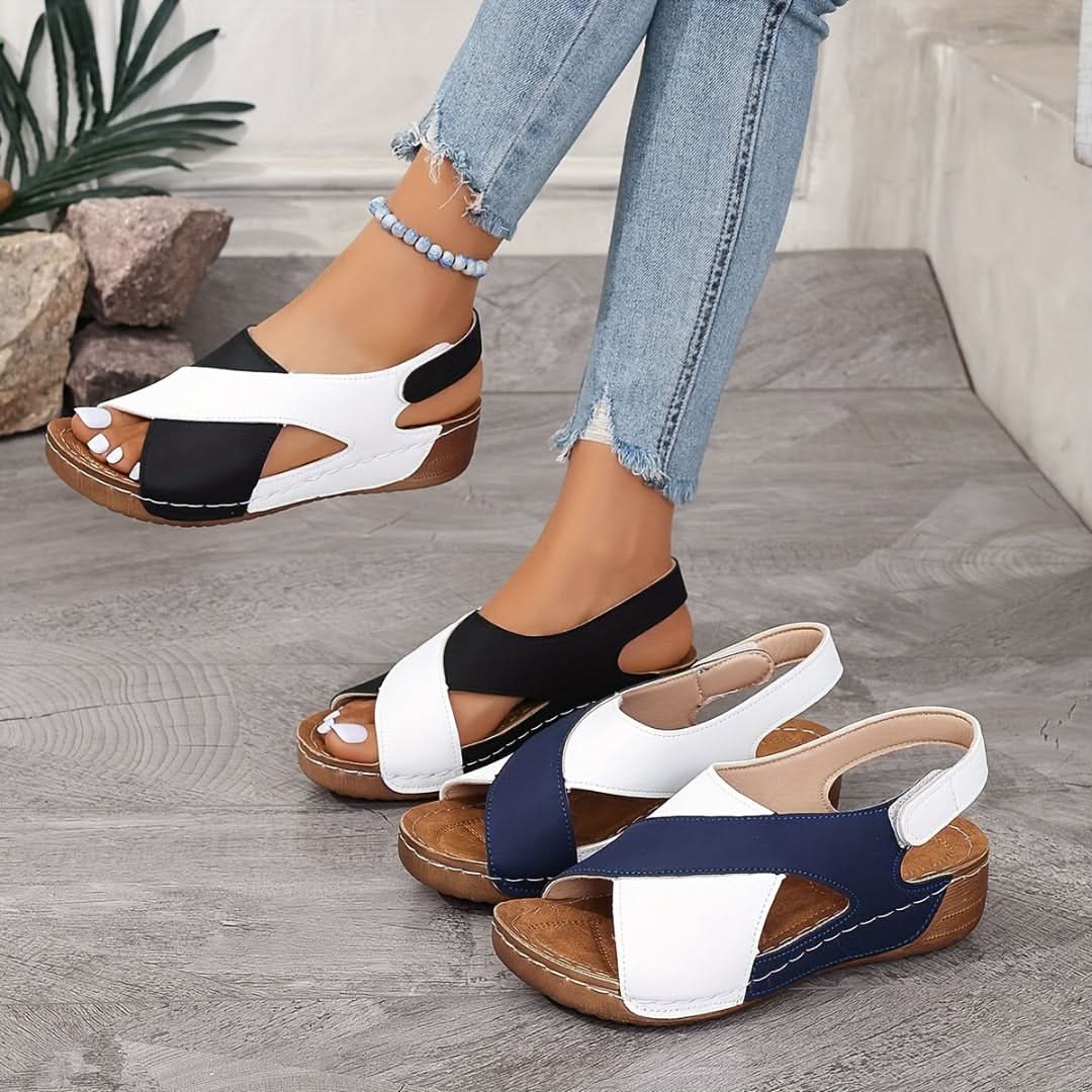 Women's Open Toe Wedges with Criss-Cross | Platform