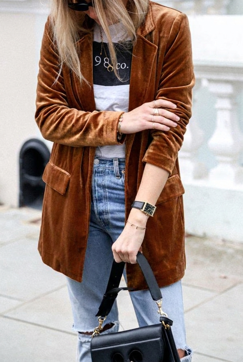Women's Oversized Blazer with Flap Detail | Casual