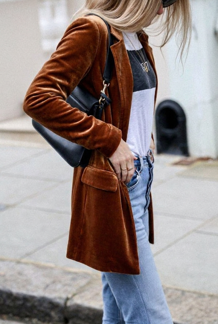 Women's Oversized Blazer with Flap Detail | Casual