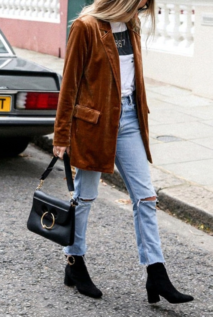 Women's Oversized Blazer with Flap Detail | Casual