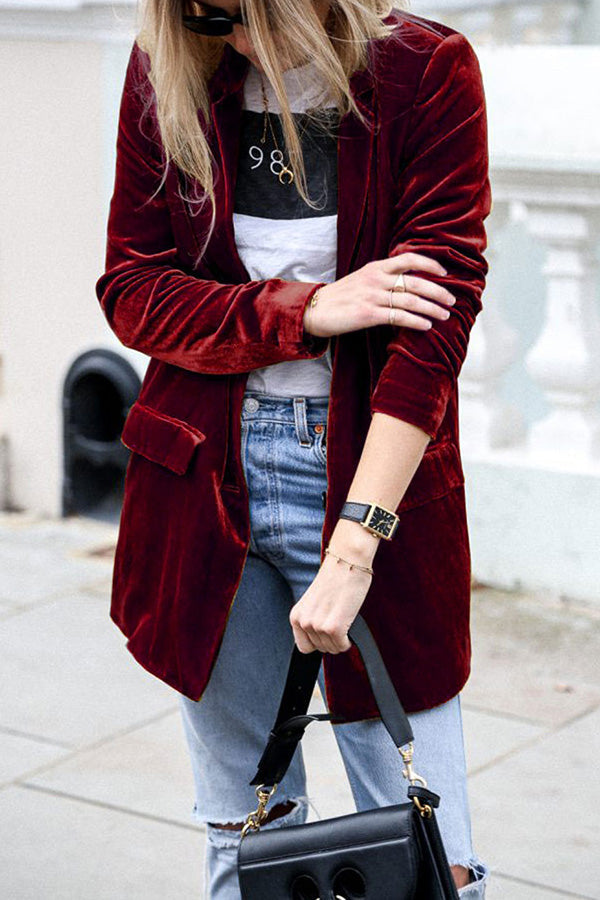 Women's Oversized Blazer with Flap Detail | Casual