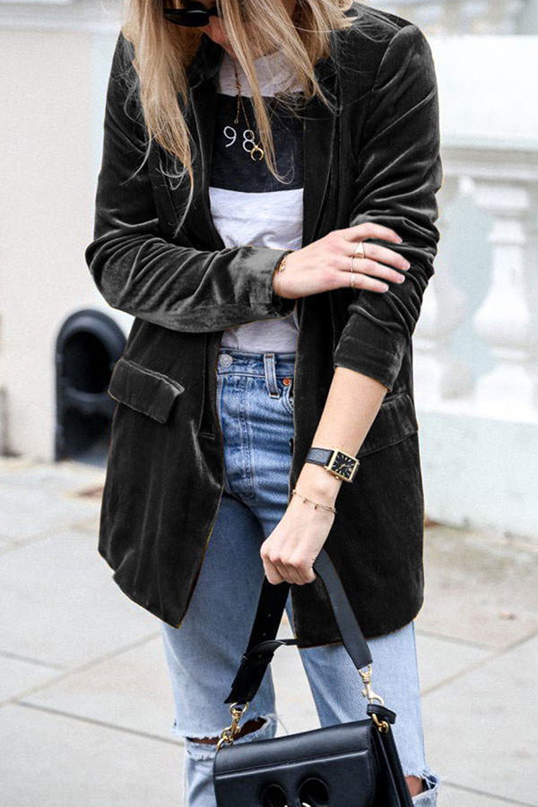 Women's Oversized Blazer with Flap Detail | Casual