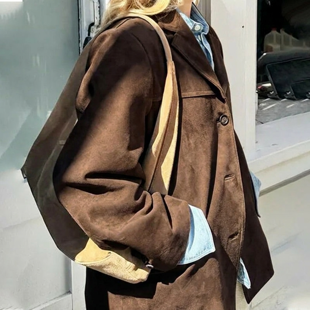Women's Oversized Blazer with Notched Lapel | Button Front
