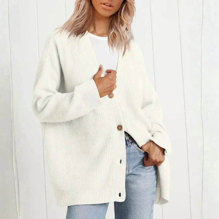 Women's Oversized Cardigan Ribbed Knit with Button Front | Longline