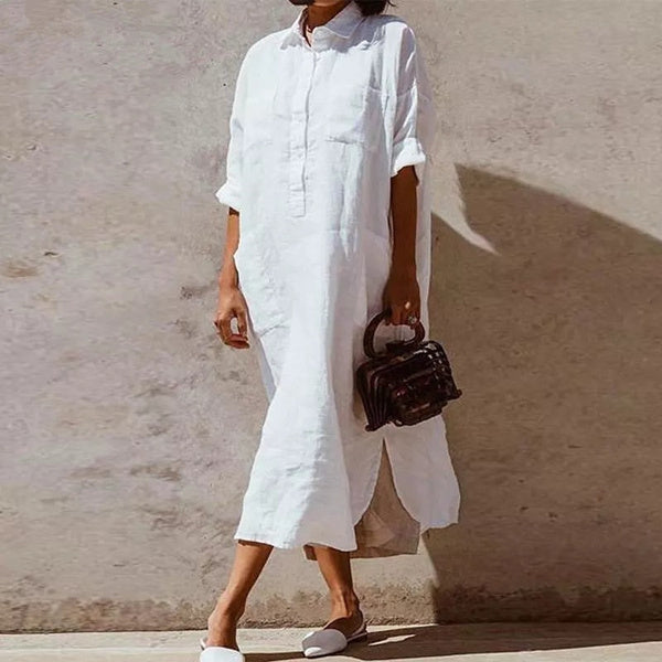 Women's Oversized Shirt Dress with Pocket | Maxi
