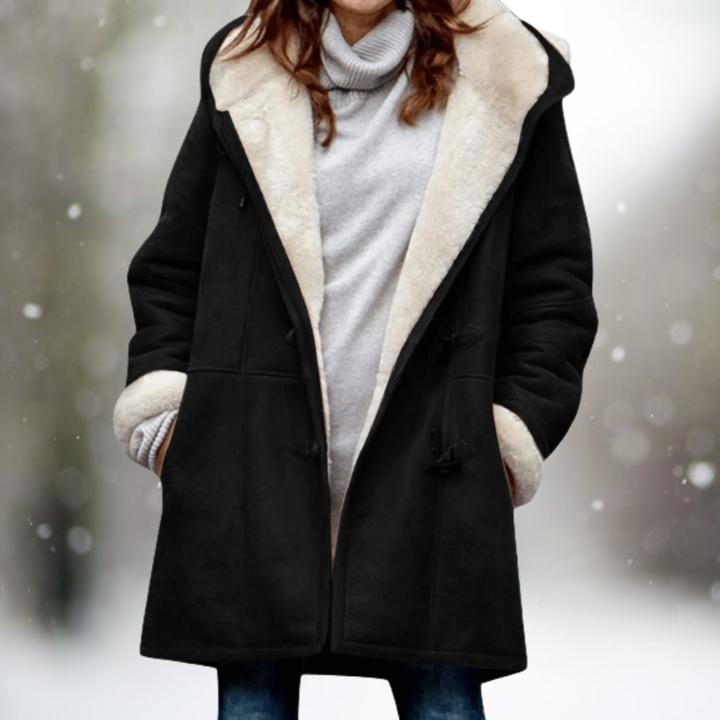 Women's Oversized Snow Jacket with Hood | Toggle Buttons